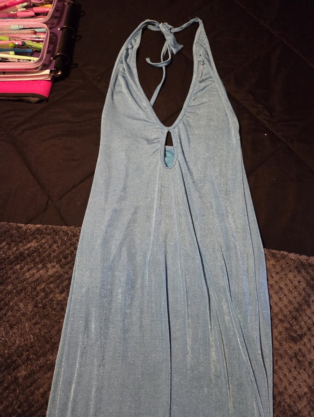Light Blue Halter Maxi Dress